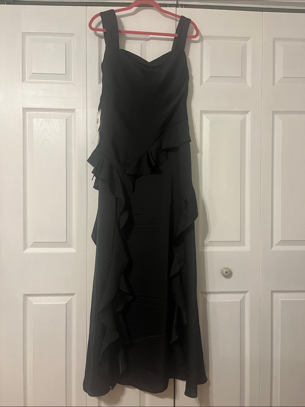 Azazie Black Ruffle Maxi Dress
